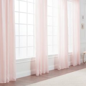 Long Curtains Ultrasheer Soft Pink 2 Pair